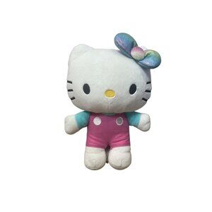 Hello Kitty Plush by GUND 2019 Rainbow Bow Pink Overalls